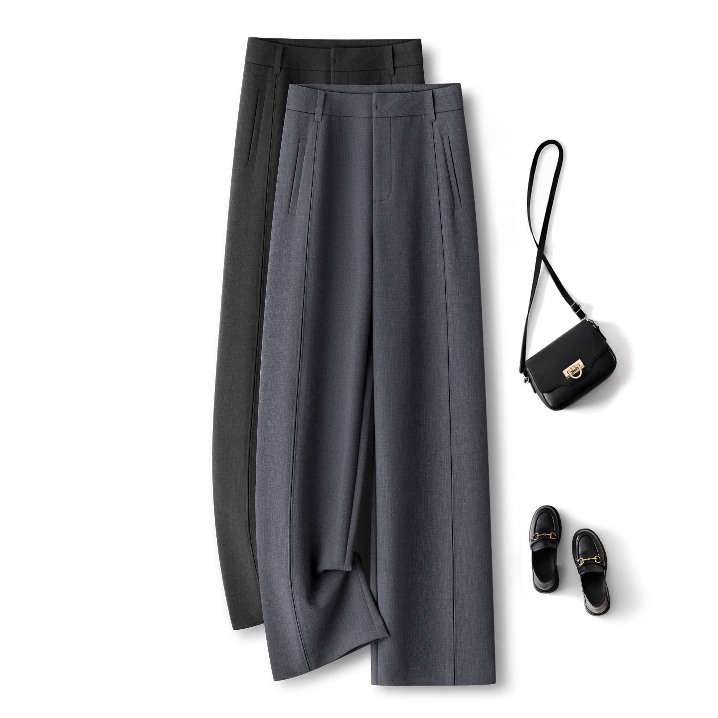 Tailored Trouser Wide - Calças Femininas de Perna Larga com