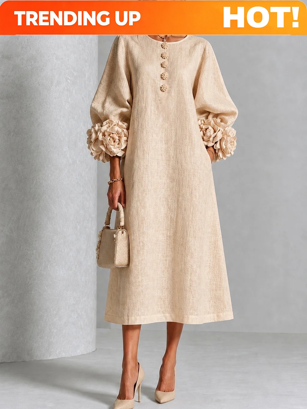 Midi Dress - Vestido Midi de Linho Elegante para