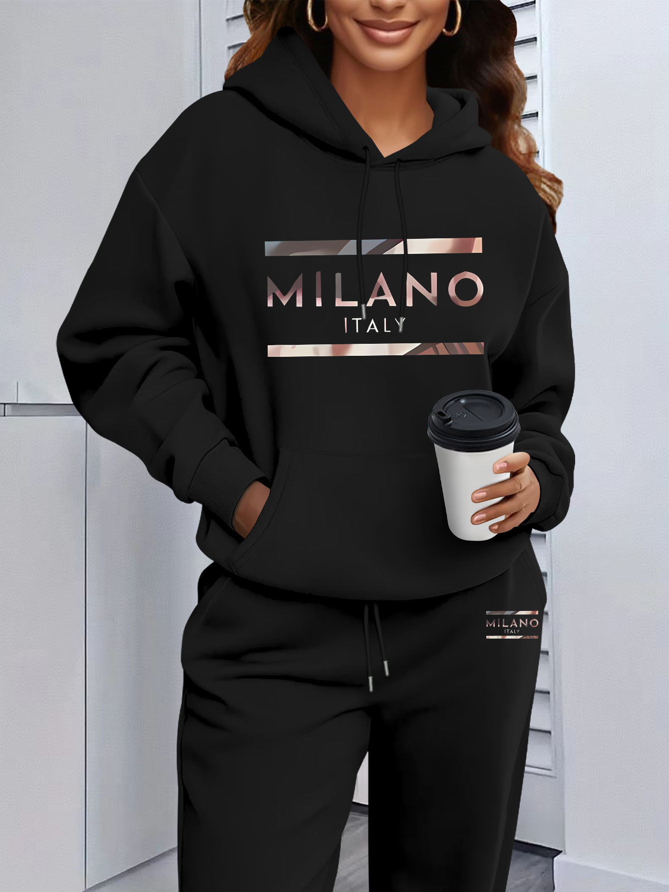 Womens Suit - Conjunto de Moletom Feminino com Capuz