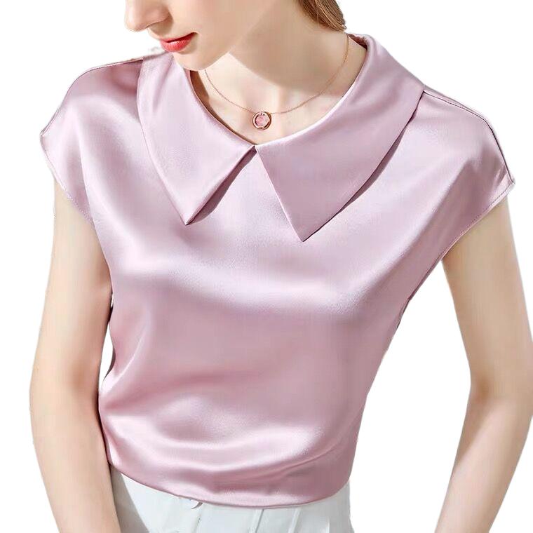 Silk Blouse - Camisas Femininas Elegantes de Seda Gelada,