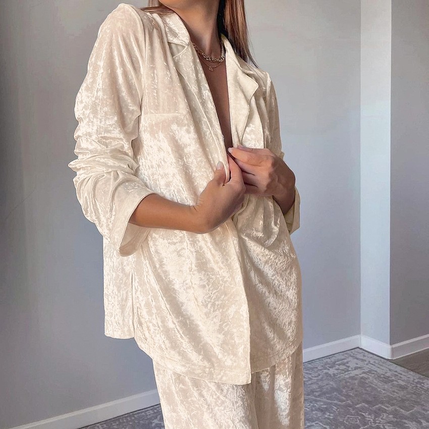 Womens Blazer - Conjunto de Pijama Lounge de Veludo
