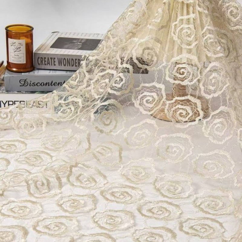 Tecido de Renda Tule Bordado c - Lace Dress avaliação e preço