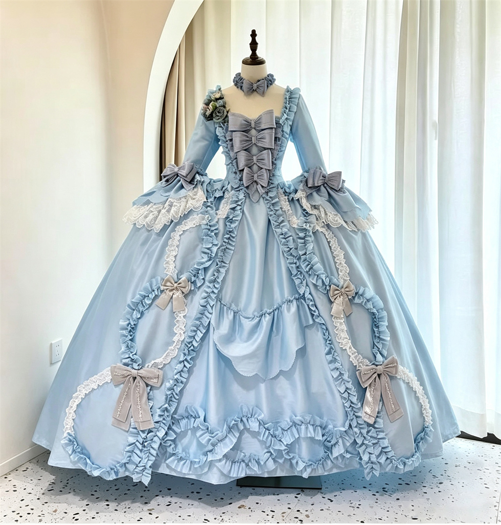 Vestido Rococó Azul do Século  - Evening Gown avaliação e preço