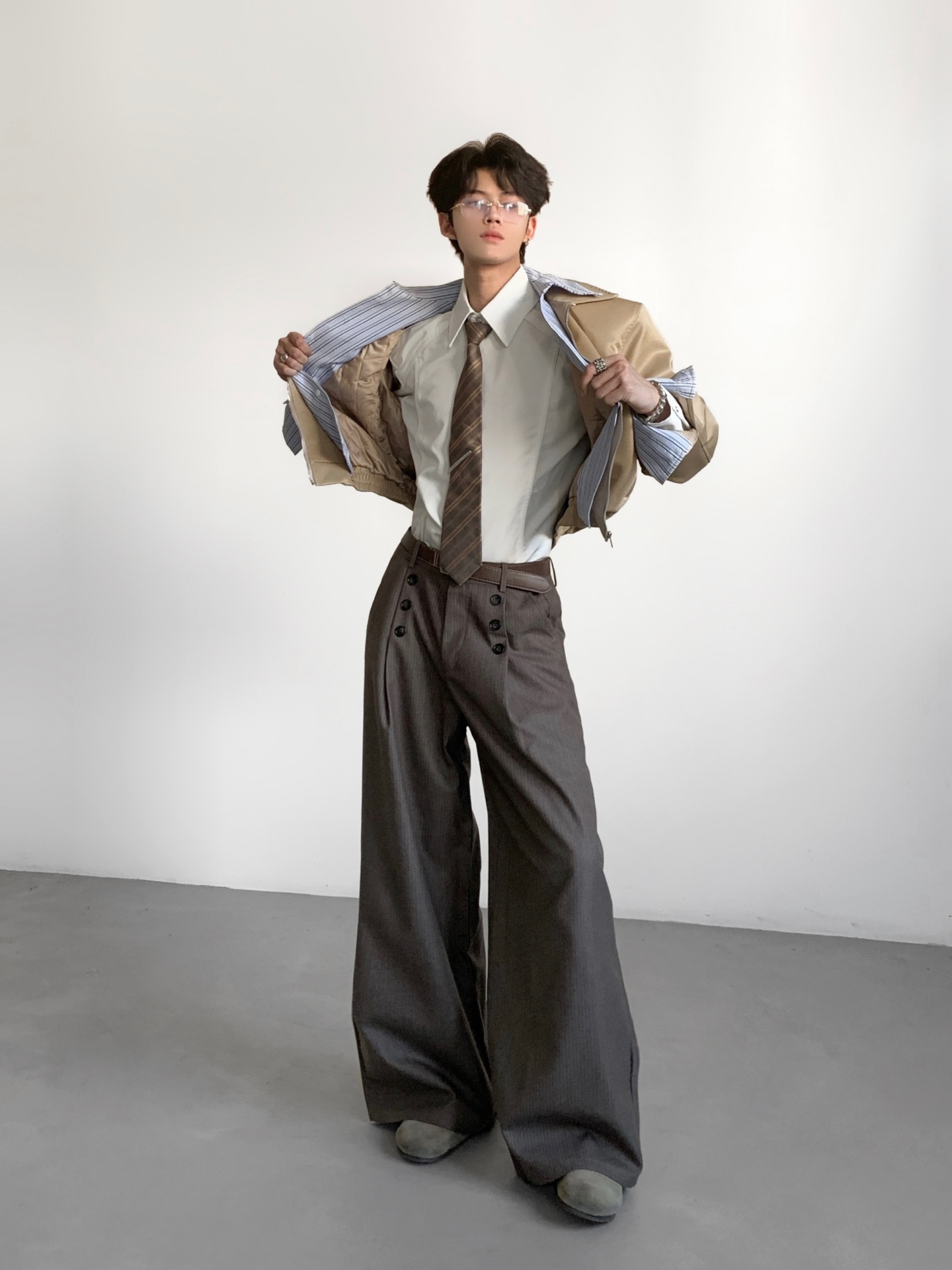 Calças de Terno Listradas Casu - Tailored Trouser Wide avaliação e preço