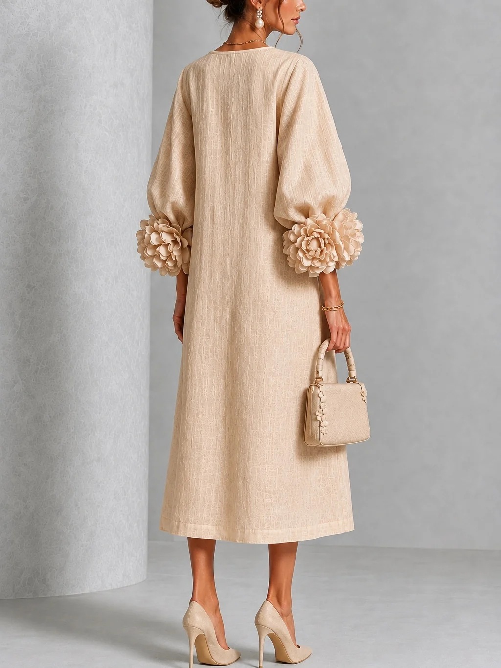 Vestido Midi de Linho Elegante - Midi Dress avaliação e preço