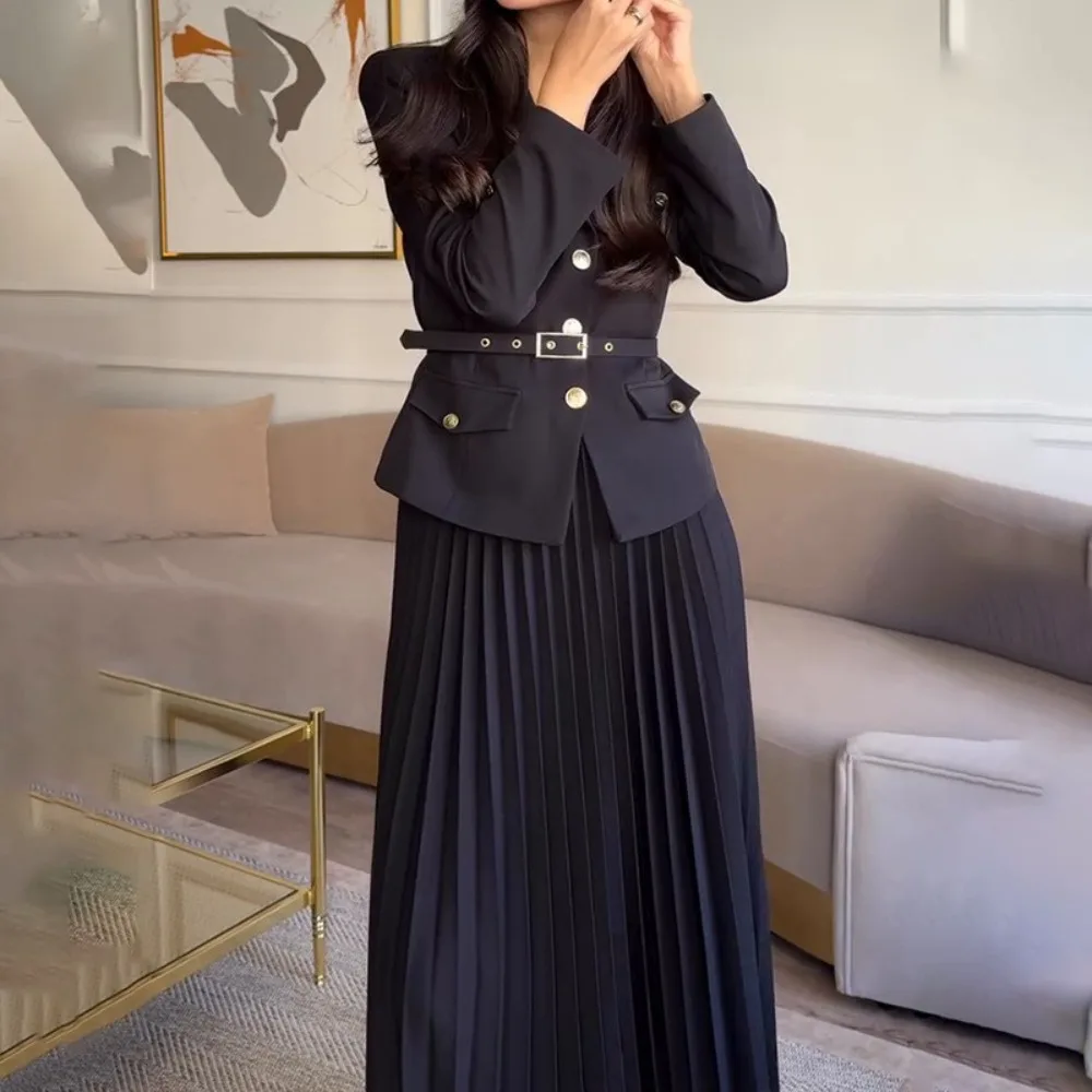 Conjunto de Saia Plissada e Bl - Womens Blazer avaliação e preço