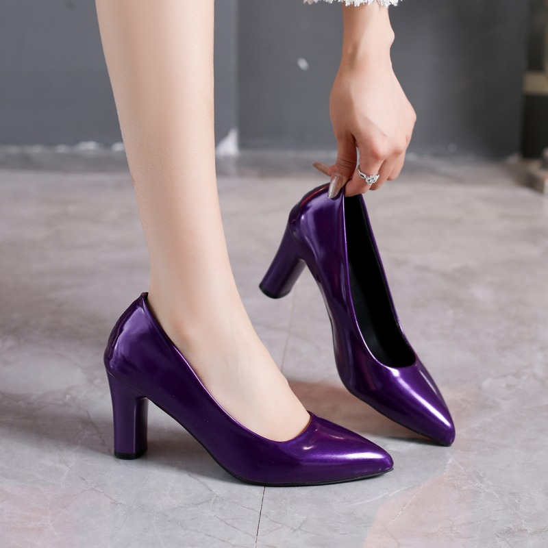Sapatos femininos de couro env - Pump Heel Block avaliação e preço