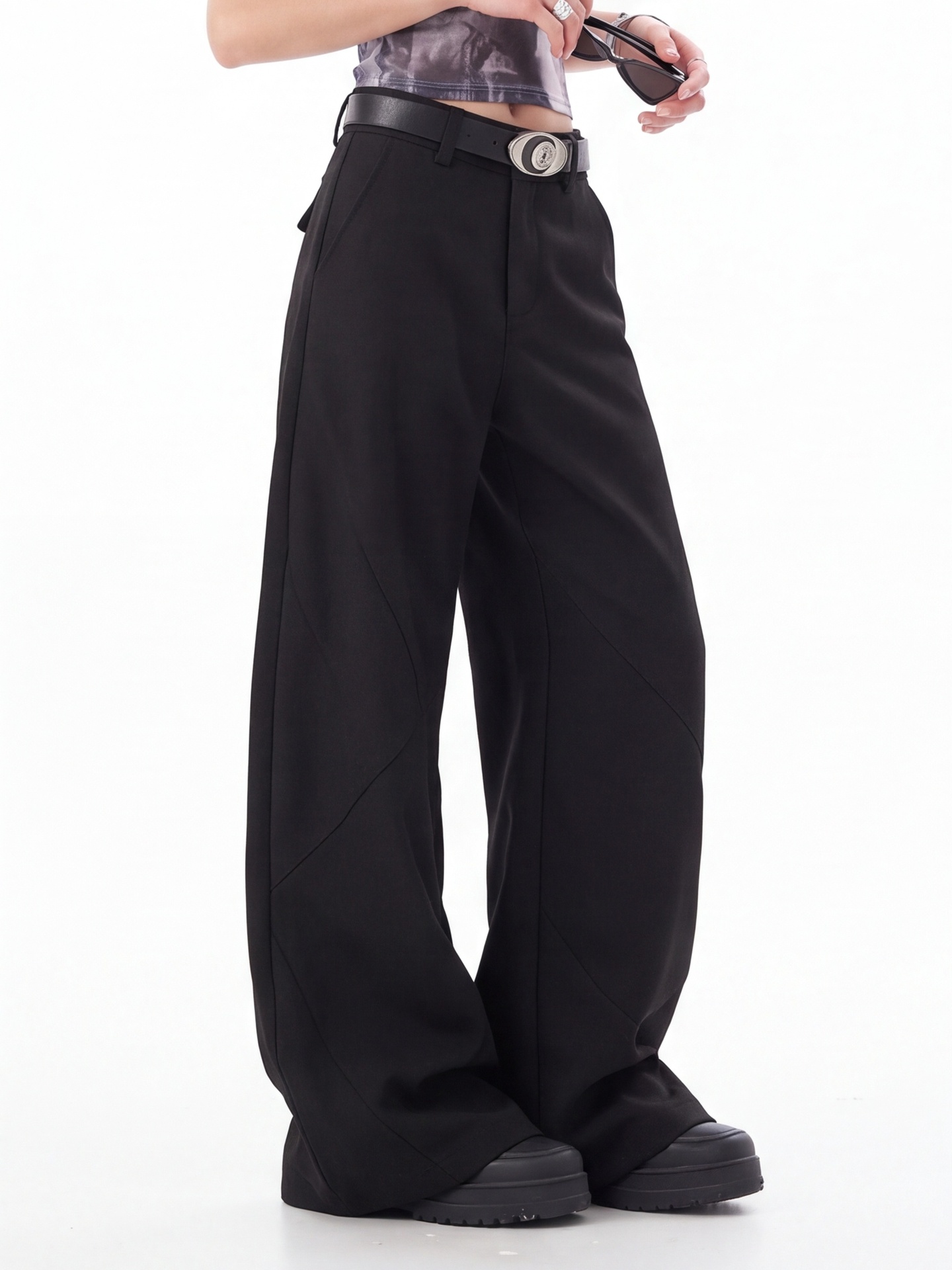 Calças Pretas de Cintura Alta  - Tailored Trouser Wide avaliação e preço