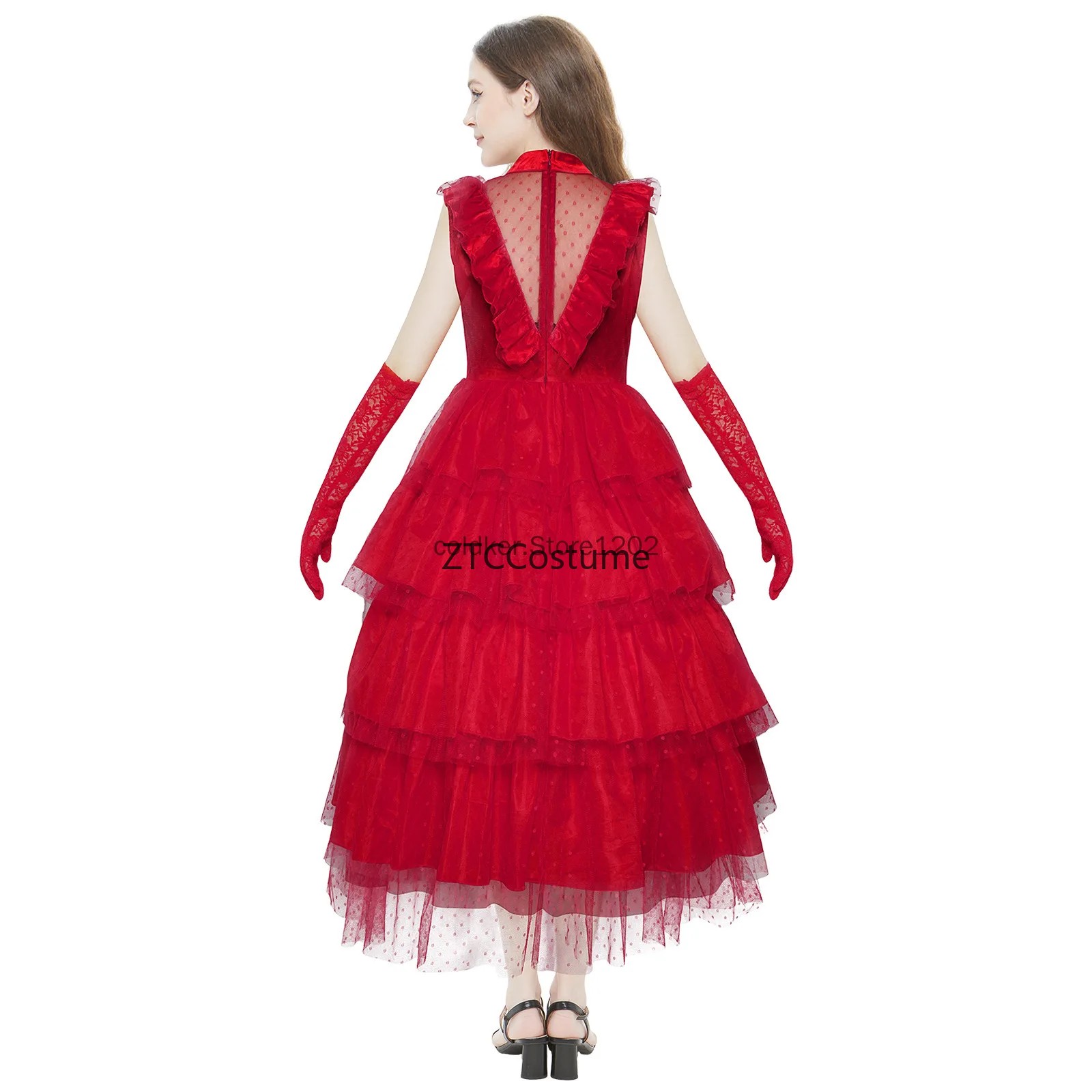 Fantasia Cosplay Lydia Deetz,  - Evening Gown avaliação e preço